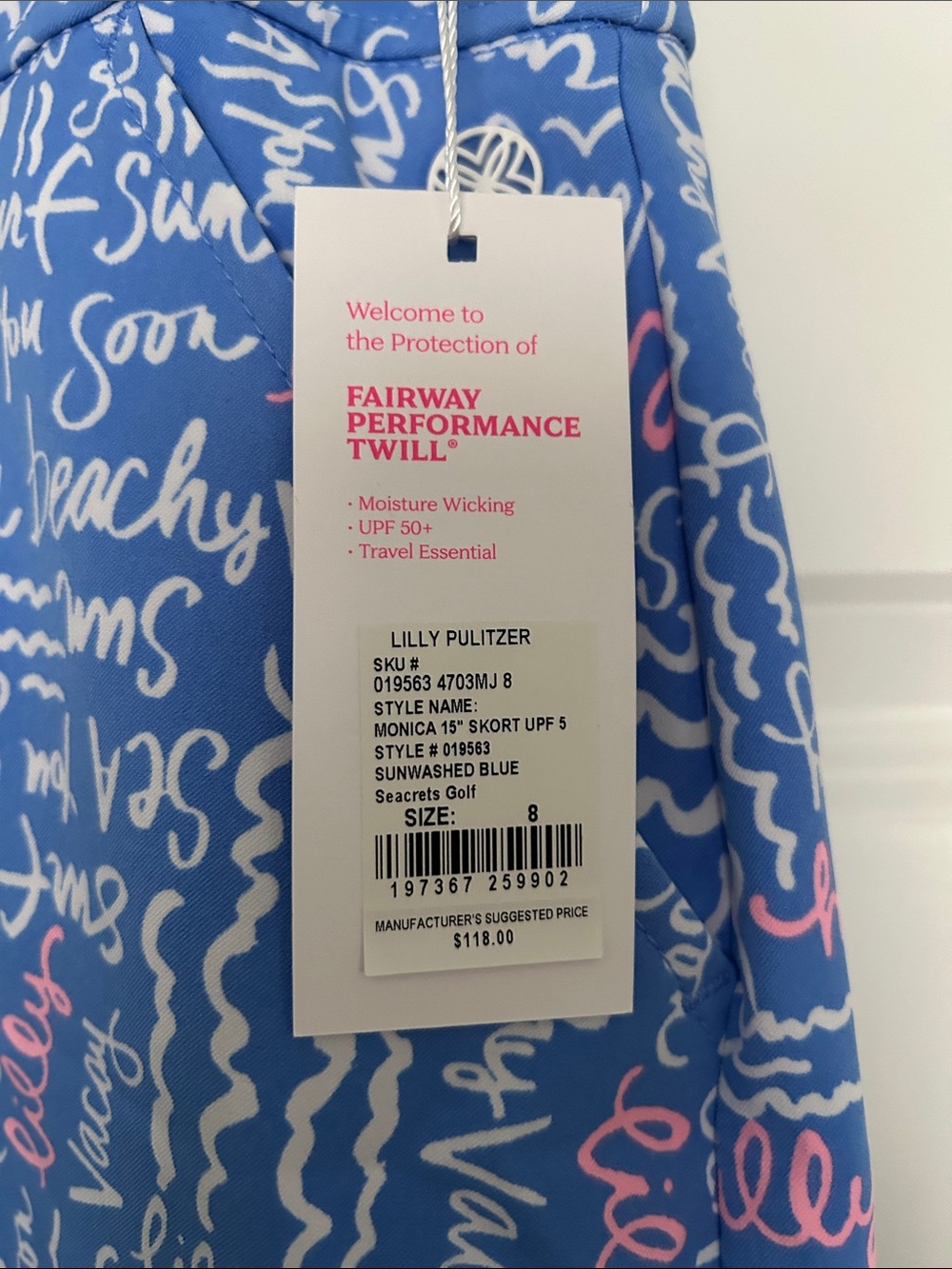 Lilly Pulitzer Luxletic Monica Skort Seacrets Golf - Picture 2 of 5